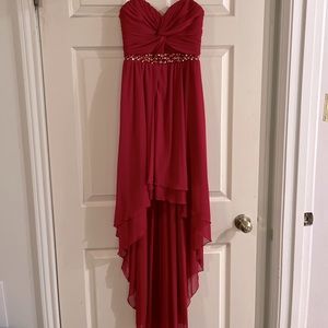 Red, High-Low Formal Dress
